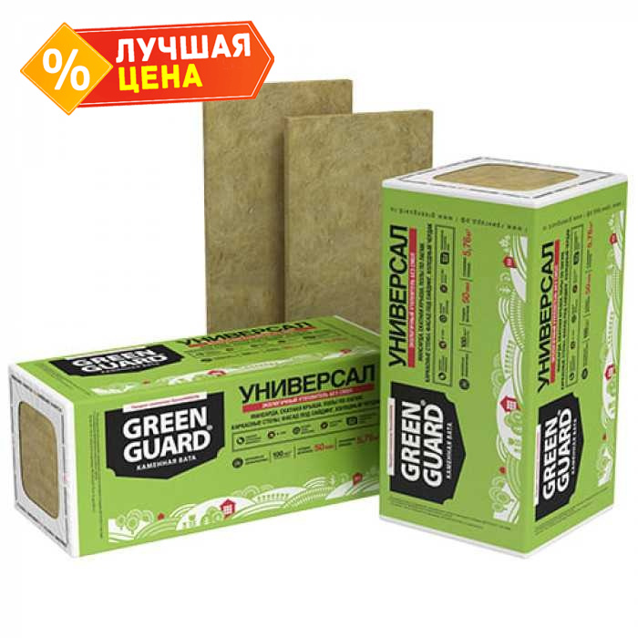 Базальтовая вата GreenGuard Универсал 110х600х1200